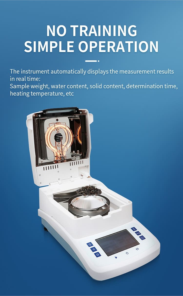 Halogen moisture analyzer sample pan and control panel