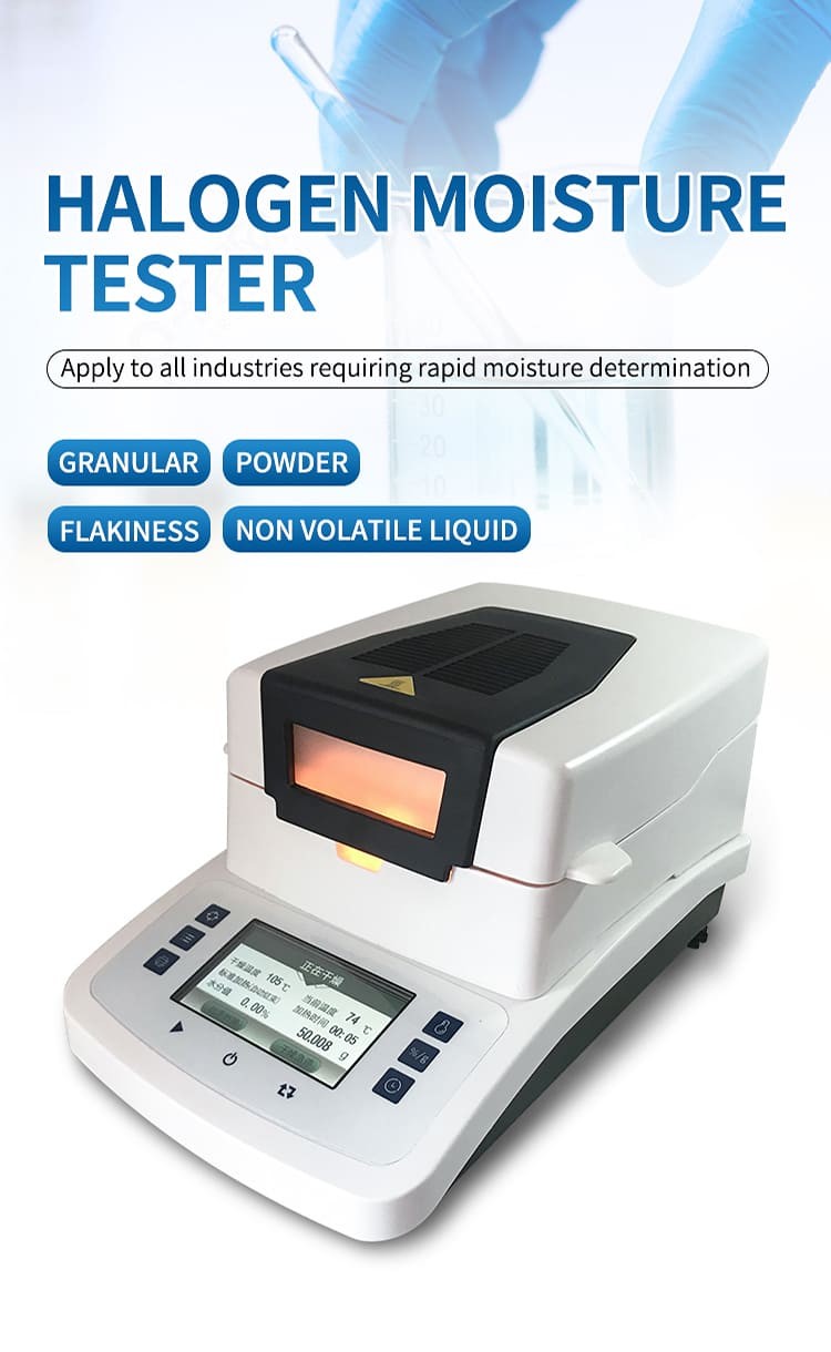 Halogen moisture analyzer with open heating cover