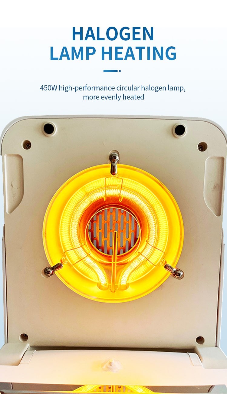 Circular halogen lamp and moisture analyzer sample pan
