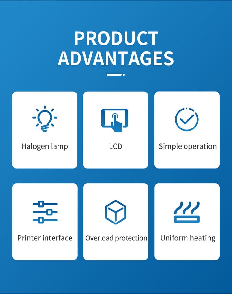 Halogen moisture analyzer heating and operation features