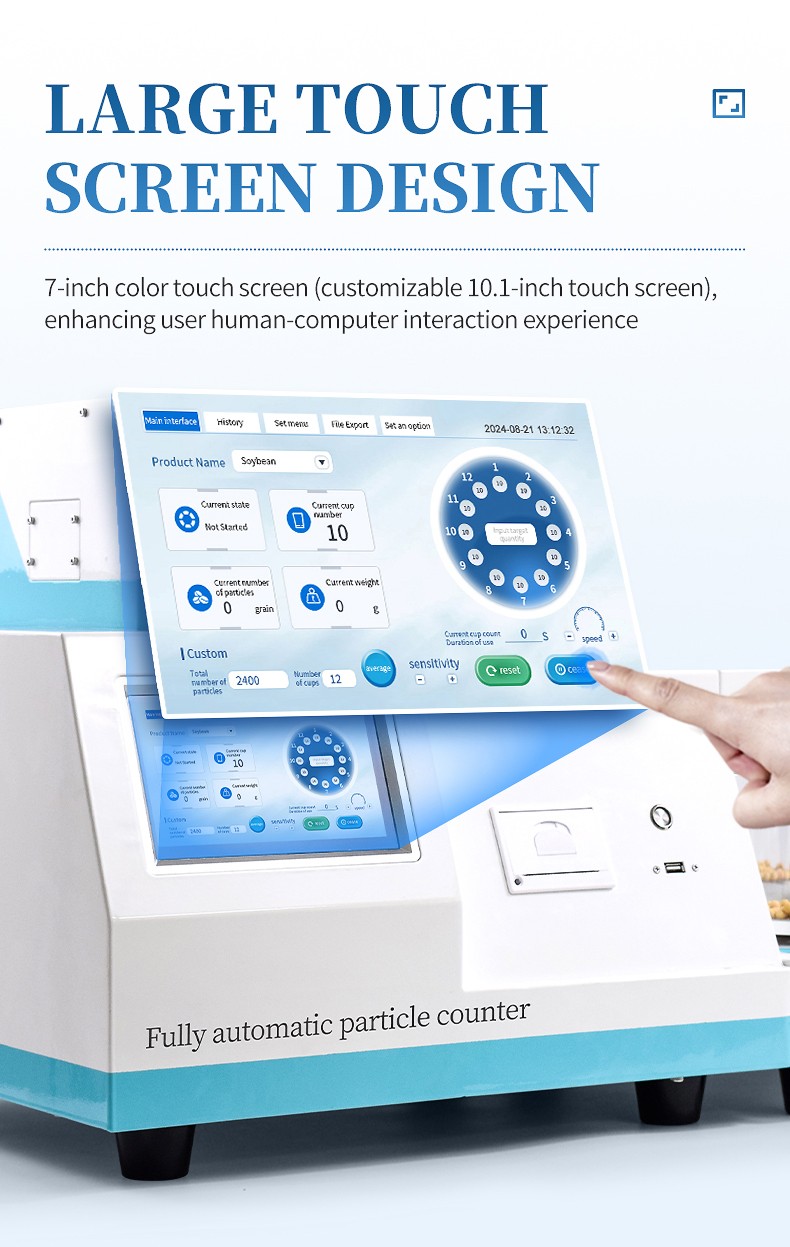 Seed counter touchscreen control interface